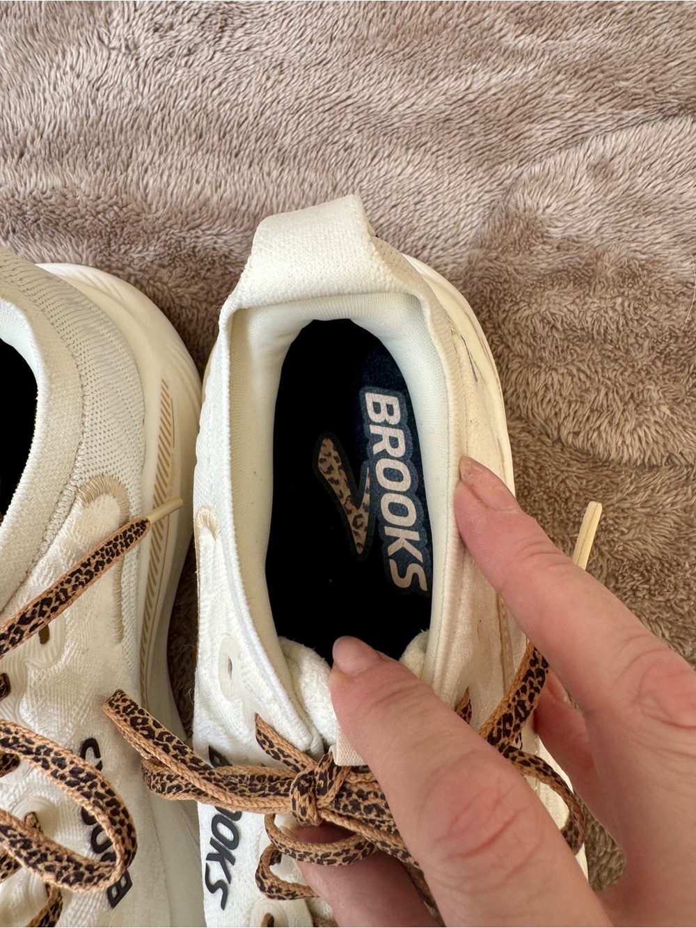 Brooks White & Tan Women's Running Sneakers - Picture 8 of 10
